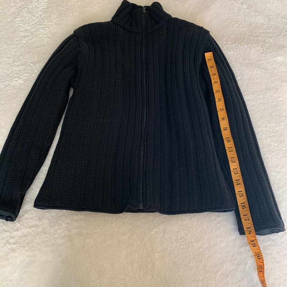 Prada Womens Sz 42 Italy Black Wool Lined Full Zip